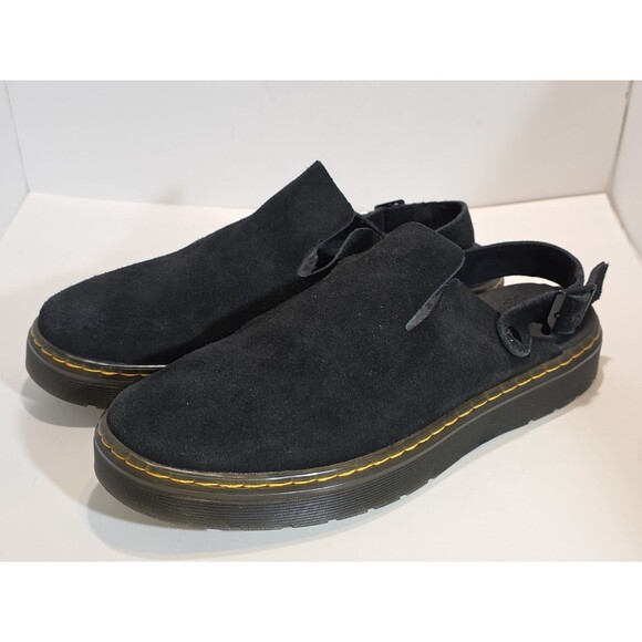 Dr. Martens Carlson Black Suede Slingback Mules Mens Size US 12